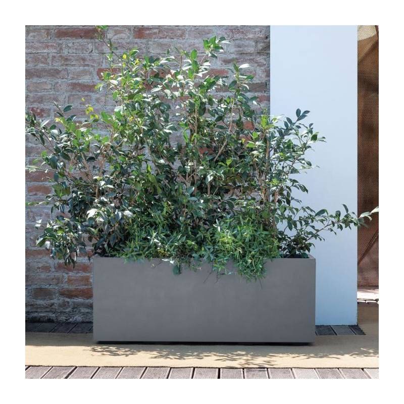 Jardinière muret plastique gris L.99 cm Millennium R - Deroma - Imagen 5