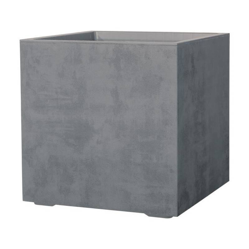 Pot de fleurs Millennium R plastique recyclé gris 49x49.5-H.49.5 cm - Deroma - Image 1