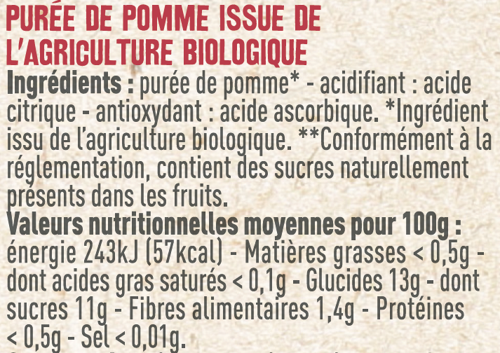 Les Sens du Terroir - Purée de pomme BIO 600 g - Les Sens du Terroir - Imagen 2
