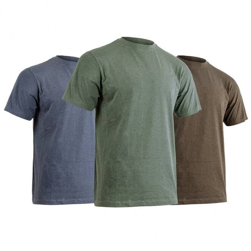 Lot de 3 t-shirts manches courtes coton/polyester vert-bleu-marron L.370cm l.280cm H.30cm - Lma - Image 5