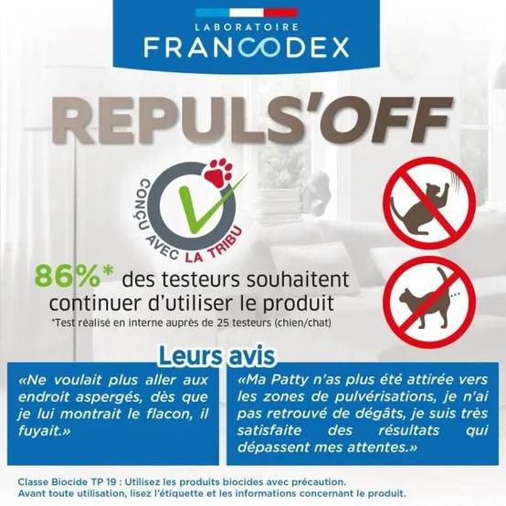 Répulsif pour chats intérieur et extérieur 500 ml - Francodex - Image 3