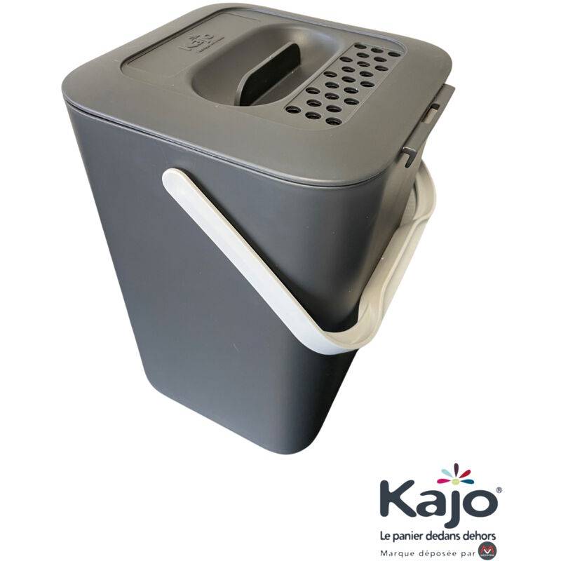 Kajo - Seau à compost polypropylène gris souris L.20 cm l.19.5 cm H.29 cm - Kajo