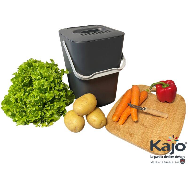 Kajo - Seau à compost polypropylène gris souris L.20 cm l.19.5 cm H.29 cm - Kajo - Imagen 4