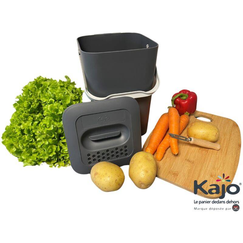 Kajo - Seau à compost polypropylène gris souris L.20 cm l.19.5 cm H.29 cm - Kajo - Imagen 5