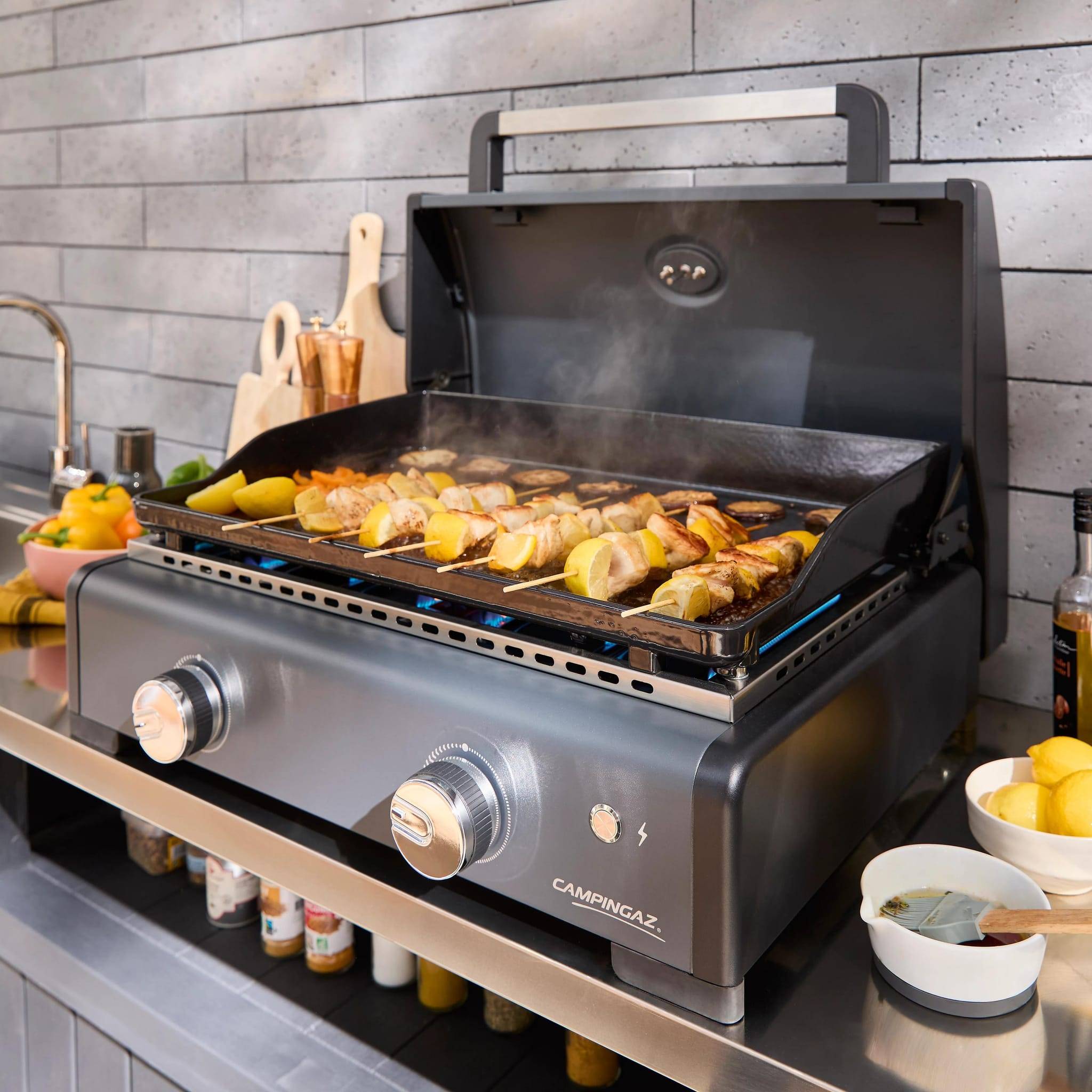 Campingaz - Plancha gaz Sigma 2 Cook fonte émaillée gris L.58xP.36 cm - Campingaz - Imagen 3