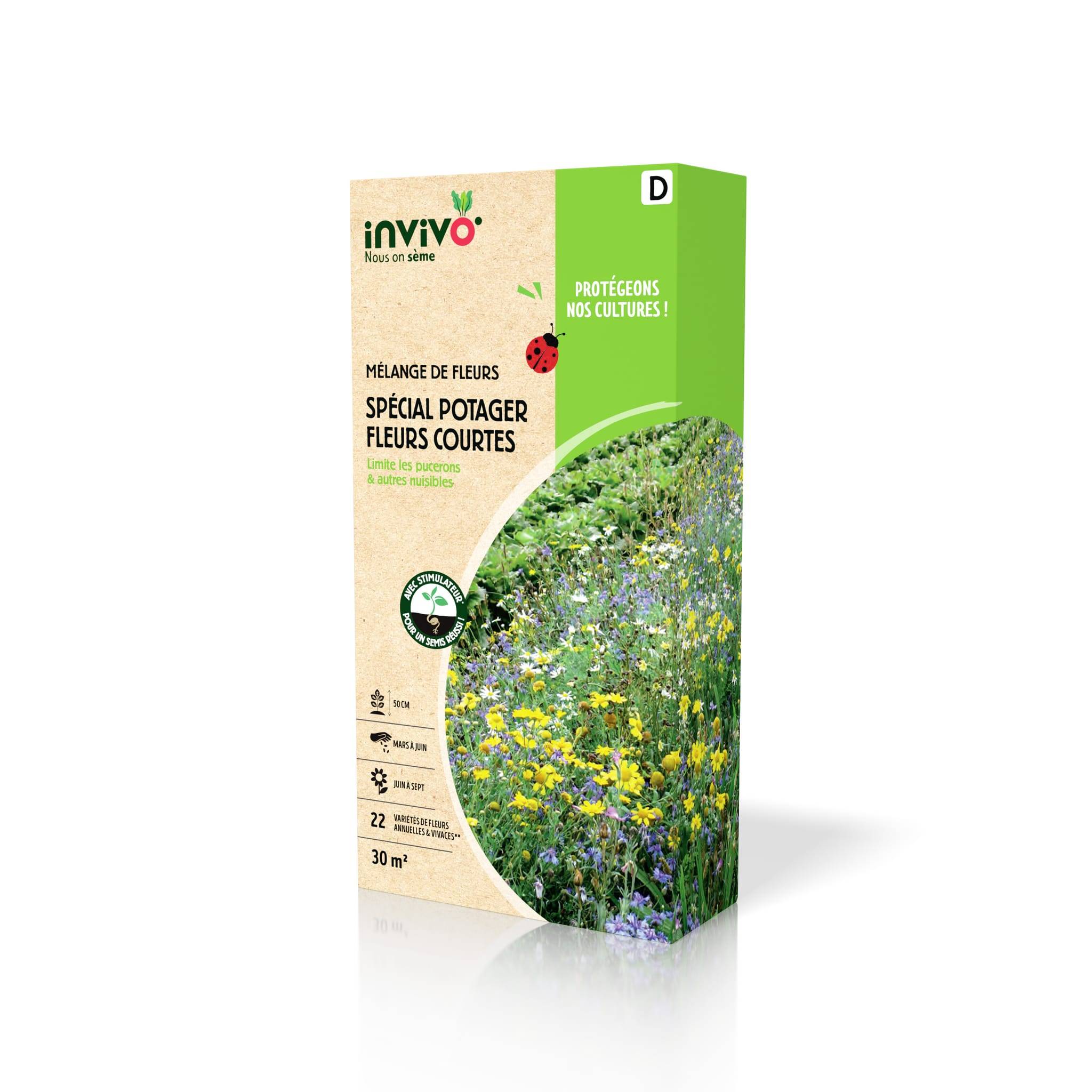 Invivo Nous On Sème - Semences mélange de fleurs spécial potager fleurs courtes 30 m2 - INVIVO Nous on sème - Image 3
