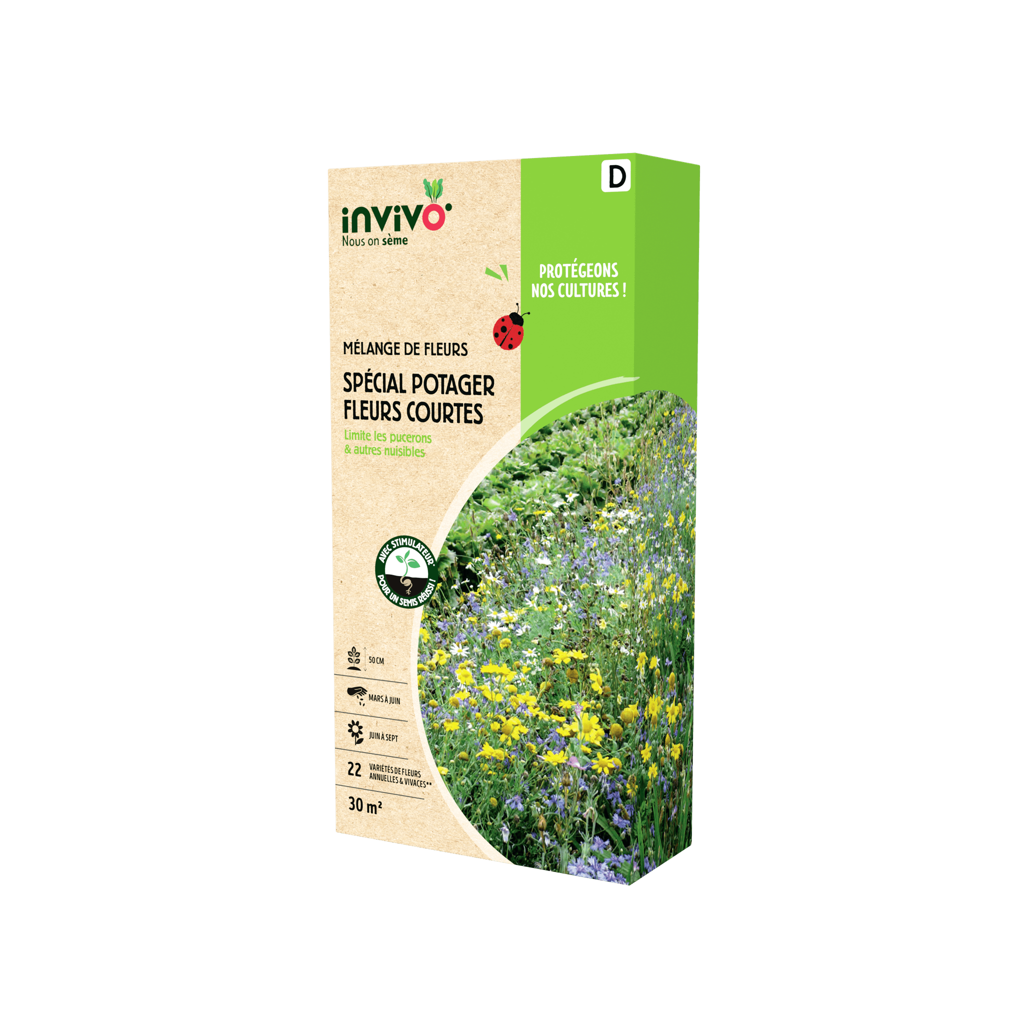 Invivo Nous On Sème - Semences mélange de fleurs spécial potager fleurs courtes 30 m2 - INVIVO Nous on sème - Image 5