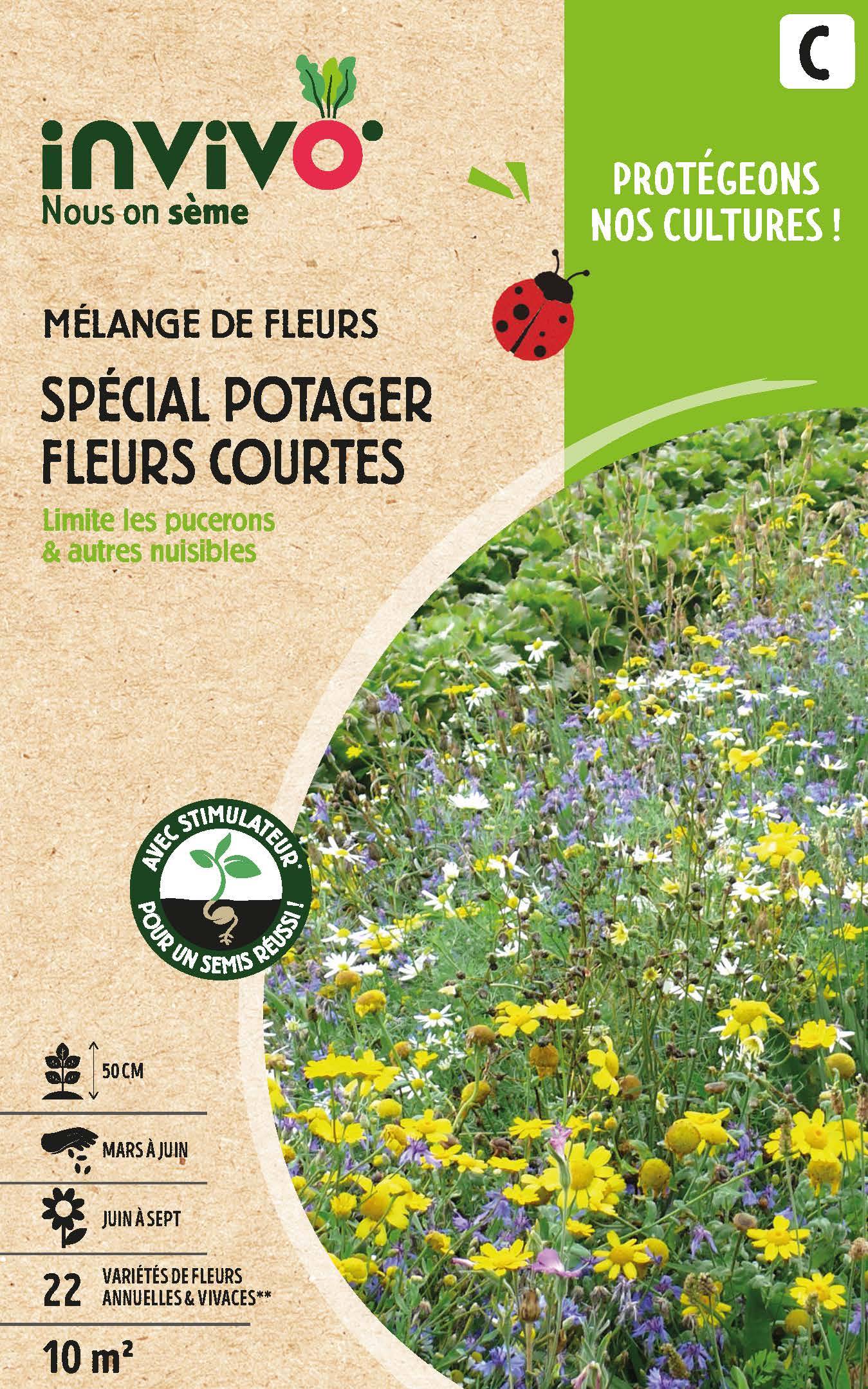 Invivo Nous On Sème - Semences mélange de fleurs spécial potager fleurs courtes 10 m2 - INVIVO Nous on sème - Image 1