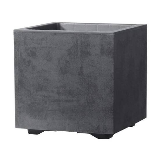 Pot de fleur cube plastique anthracite L.25 cm H.25 cm modèle Millennium R - Deroma - Image 5