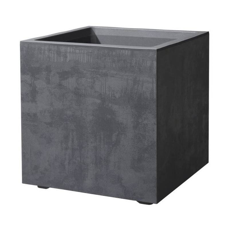 Pot de fleur cube plastique anthracite L.39 cm x H.39,1 cm Millennium R - Deroma - Image 5