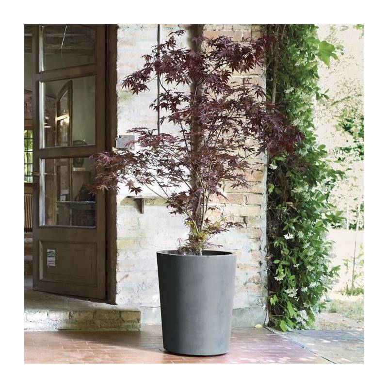 Pot de fleur Millennium R résine recyclée gris L.43.5 cm H.53.3 cm - Deroma