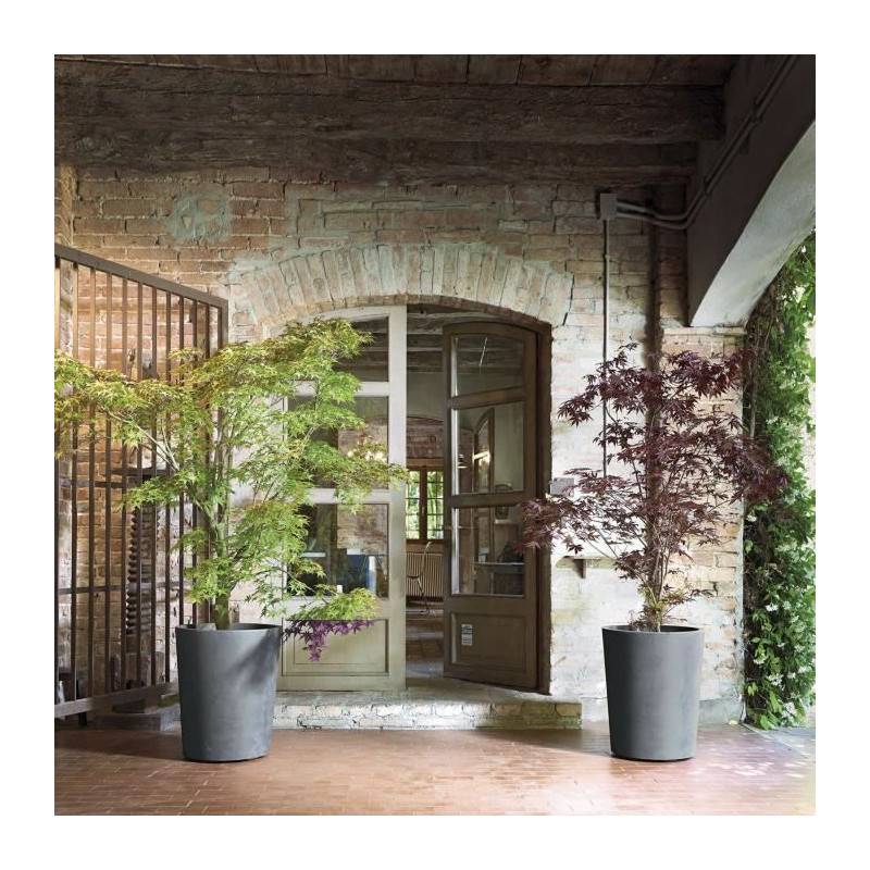 Pot de fleur Millennium R résine recyclée gris L.43.5 cm H.53.3 cm - Deroma - Imagen 5
