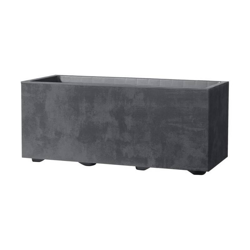 Jardinière muret plastique anthracite L.59 P.25 H.25 cm Millennium R - Deroma - Image 2