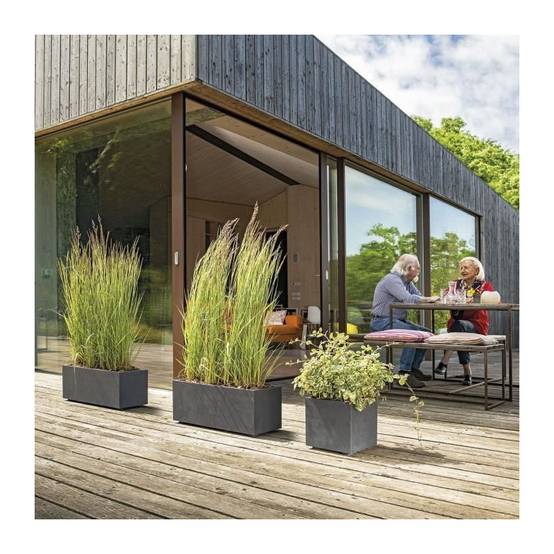 Jardinière muret plastique anthracite L.59 P.25 H.25 cm Millennium R - Deroma - Image 3