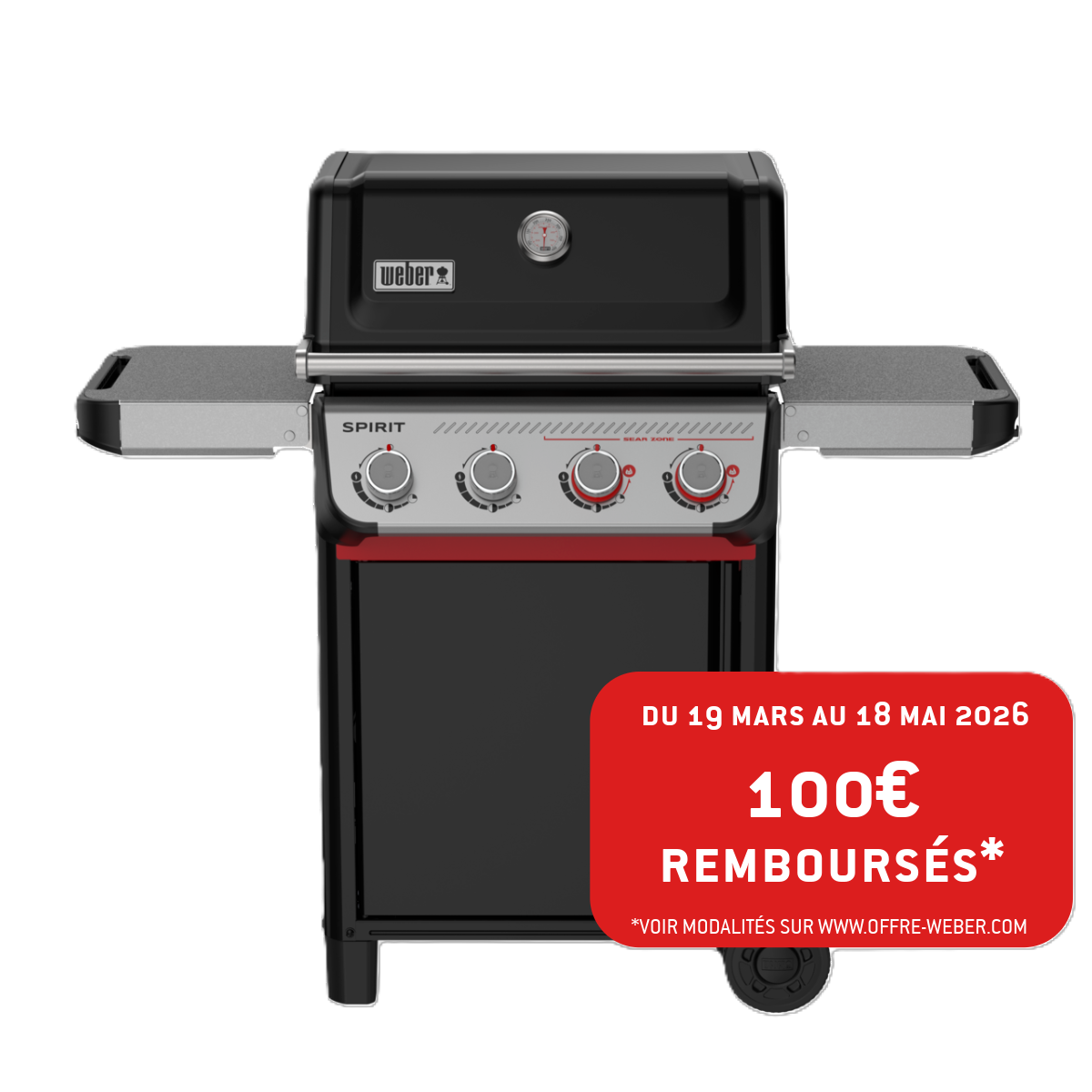 Weber - Barbecue à gaz 4 brûleurs acier avec plancha Spirit E-425 - Weber - Imagen 1