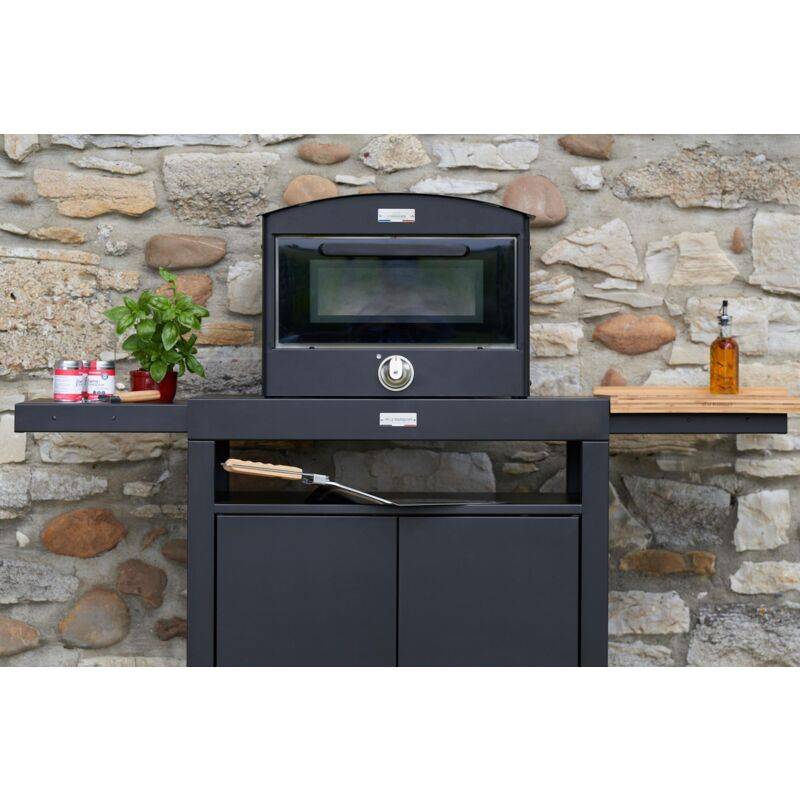 Desserte roulante acier noir L.80 cm l.55 cm H.82.5 cm - Le marquier