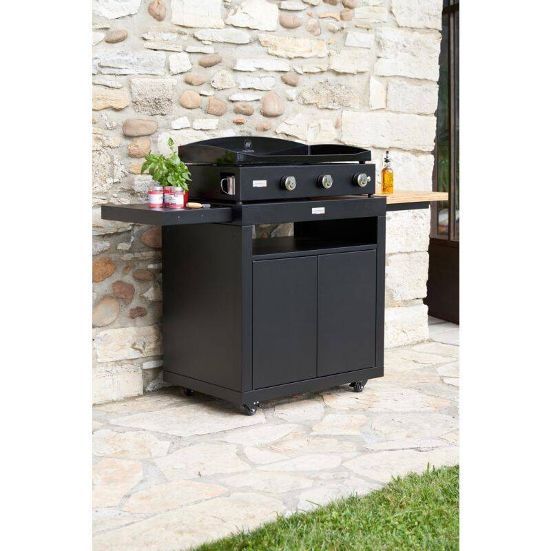 Desserte roulante acier noir L.80 cm l.55 cm H.82.5 cm - Le marquier - Image 3