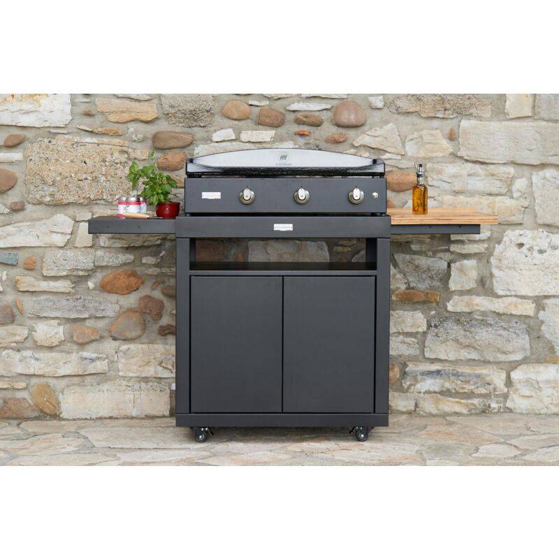 Desserte roulante acier noir L.80 cm l.55 cm H.82.5 cm - Le marquier - Image 4