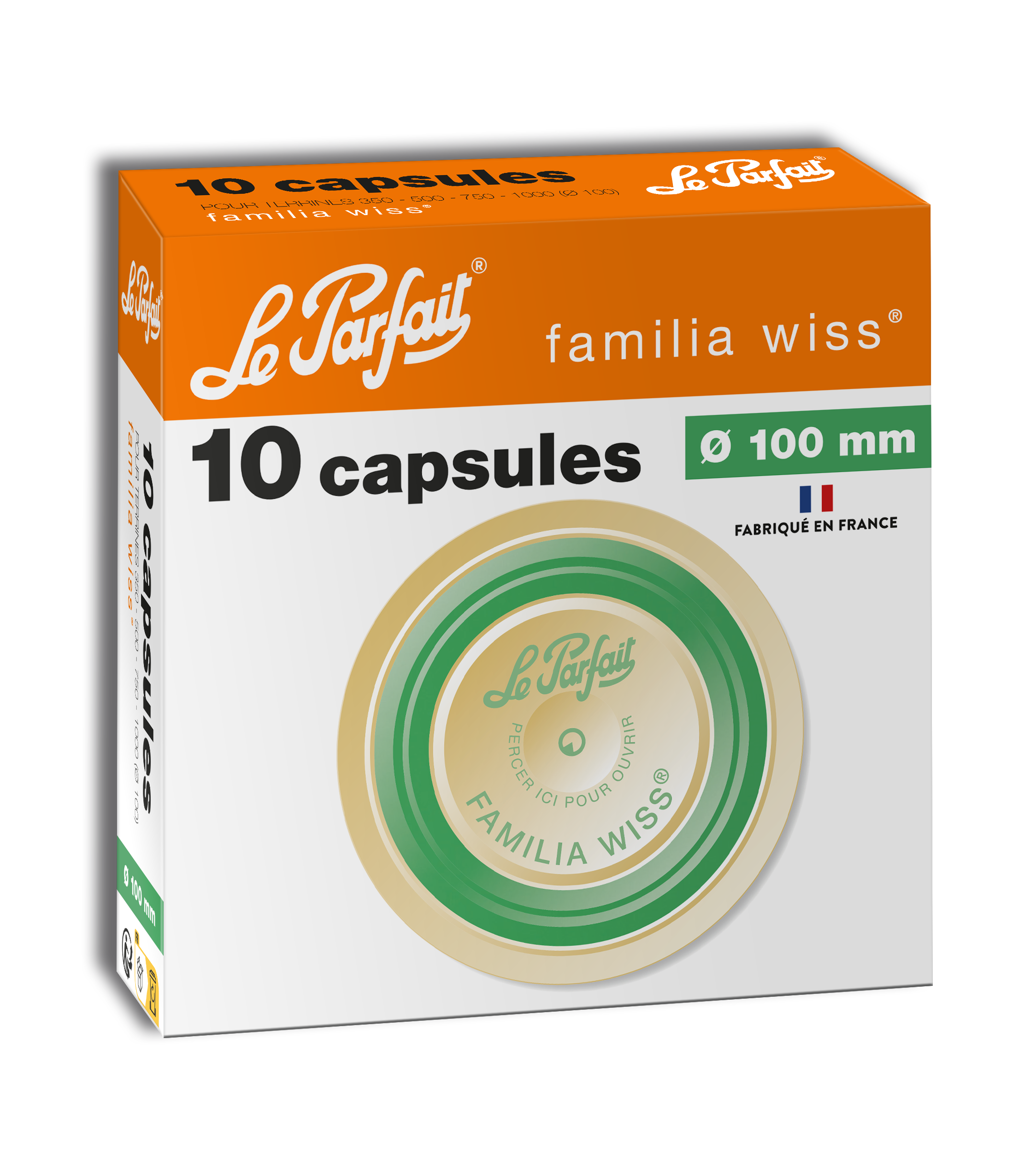 Le Parfait - Capsules "Familia Wiss" ø100 mm x10 - Le Parfait® - Image 2