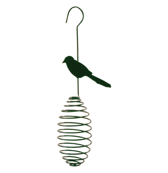 Support à boules de graisse en spirale métal vert L.10.6 cm l.7.7 cm H.35.2cm - Esschert design bv 1