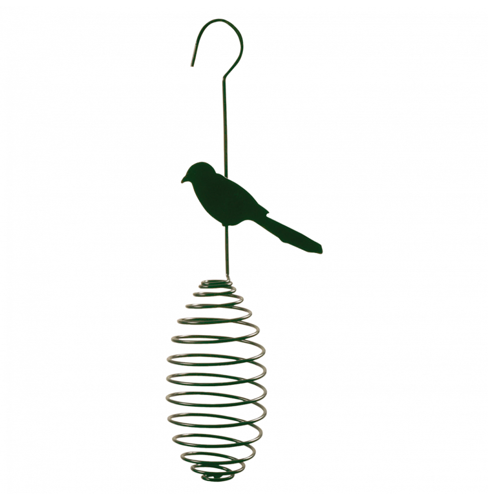 Support à boules de graisse en spirale métal vert L.10.6 cm l.7.7 cm H.35.2cm - Esschert design bv 1
