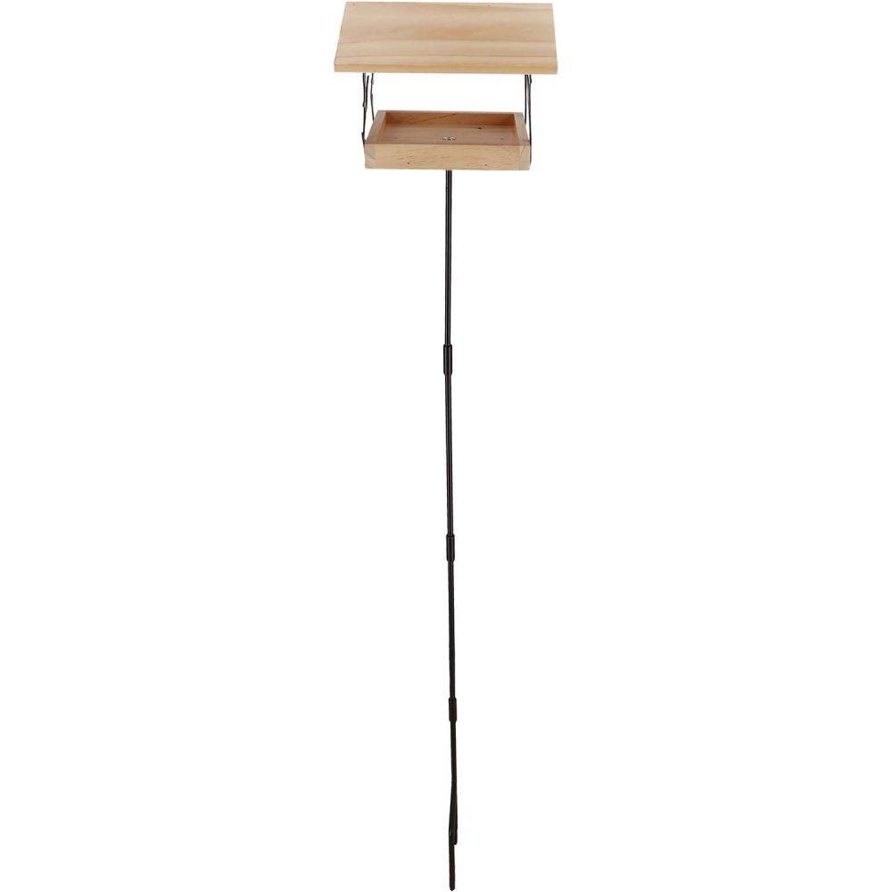 Mangeoire sur pique pin et fer noir marron L.24.5 cm l.24.5 cm H.131.4 cm - Esschert design bv 1 - Imagen 7