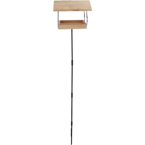 Mangeoire sur pique pin et fer noir marron L.24.5 cm l.24.5 cm H.131.4 cm - Esschert design bv 1 - Image 5