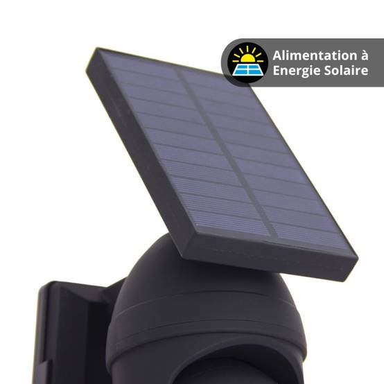xanlite - Projecteur caméra factice solaire noir LED ,détecteur de mouvement désactivable, IP65, Blanc froid - Image 7