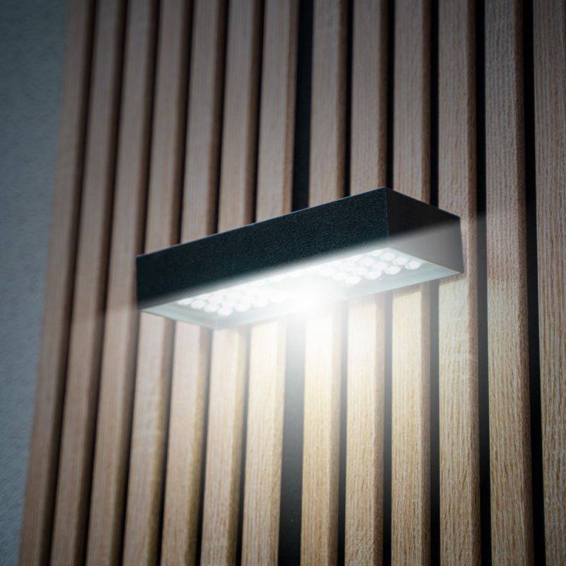 xanlite - Applique solaire LED noire, détecteur de mouvement désactivable, IP44, 900 Lm, 4000K, Blanc neutre - Image 1
