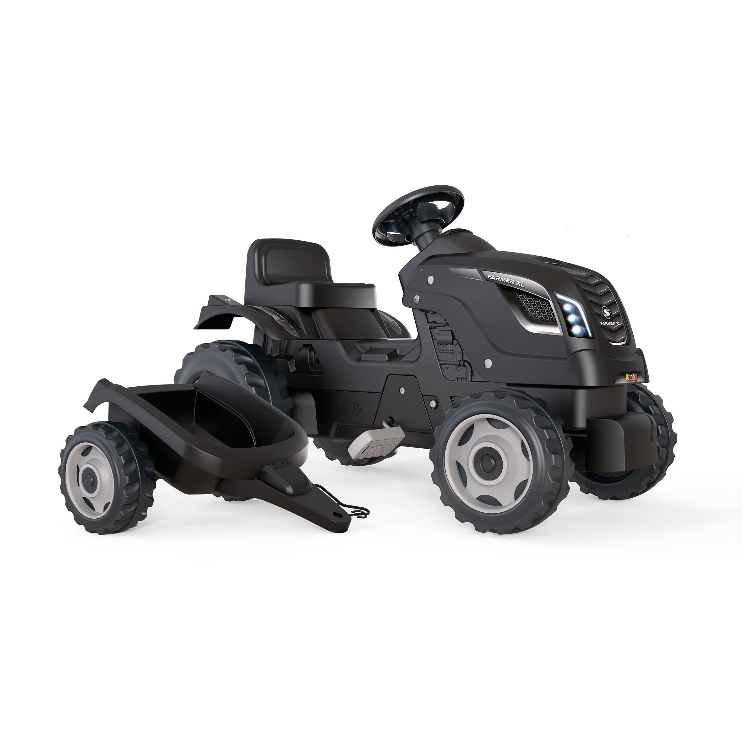 Smoby - TRACTEUR FARMER XL BLACK+REMORQUE - Image 1