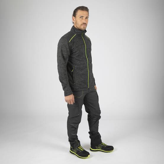 Nineworths - Gilet de travail Lenny gris chine/jaune fluo taille XL - Nine Worths - Image 3