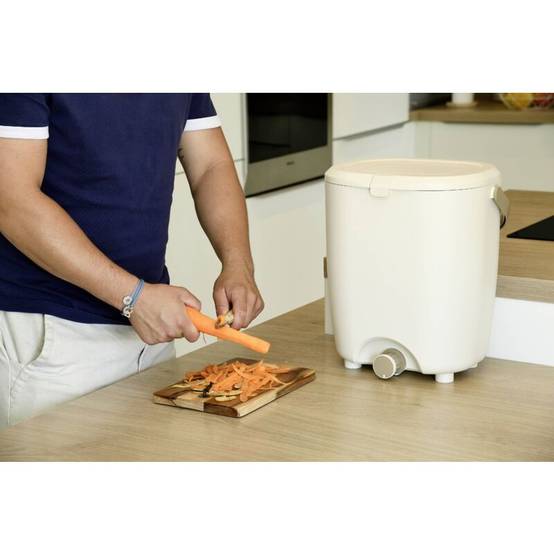 Composteur Bokashi plastique blanc crème L.25.1 cm l.30.3 cm H.34.5 cm - Hozelock - Image 4