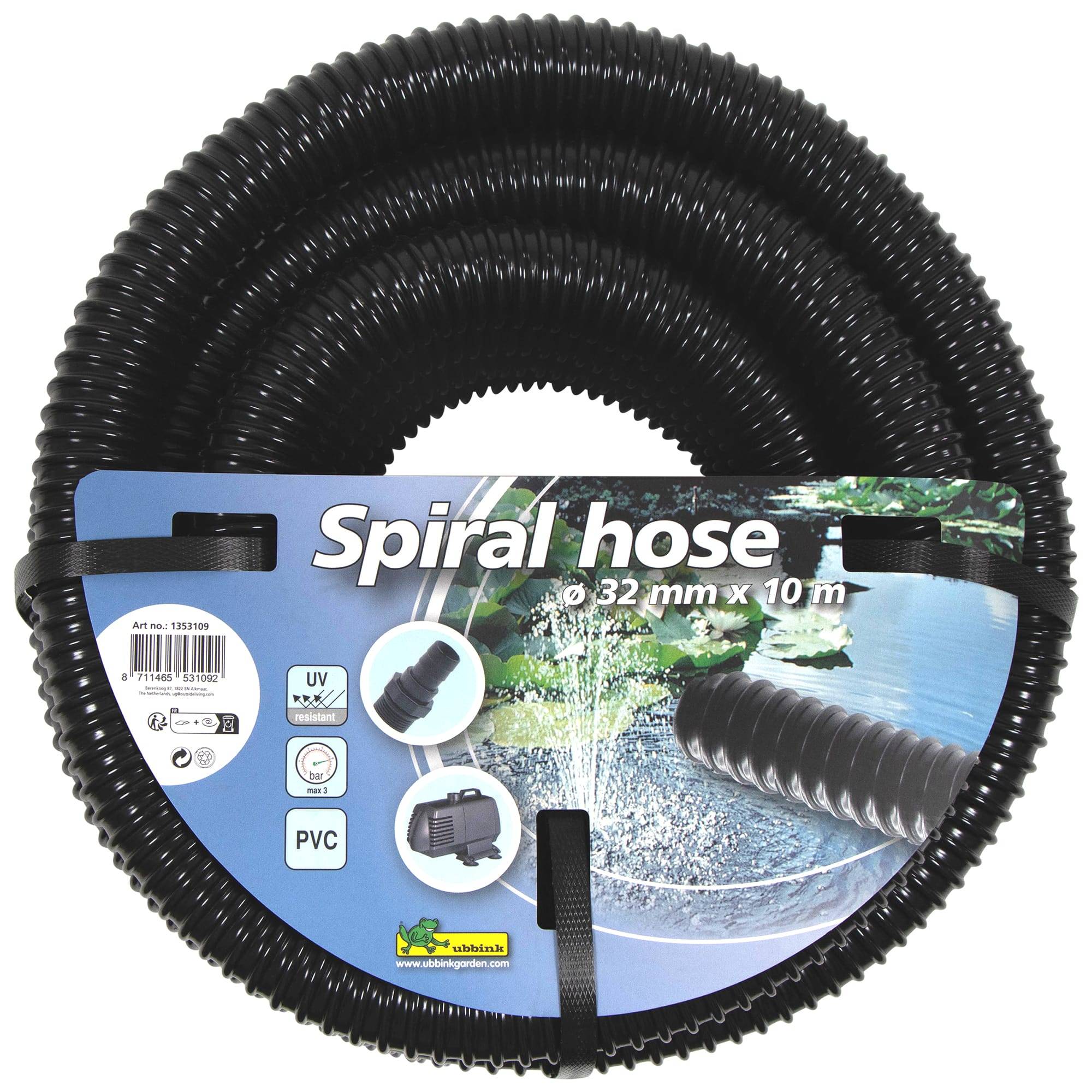 Ubbink - Tuyau de raccord cannelé renforcé prédécoupé roulé, noir - Ø32 mm (1¼") x 10 m