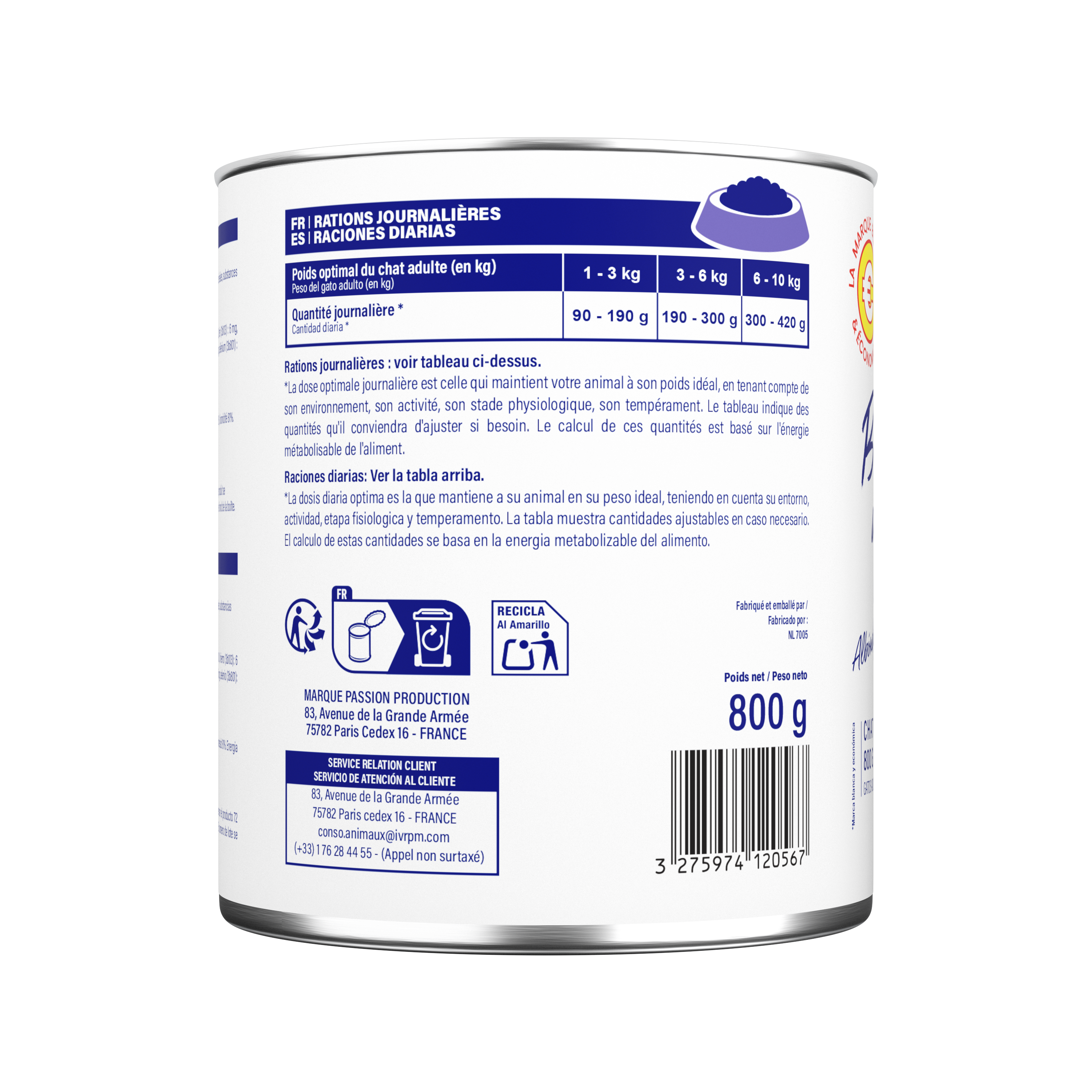 Marque Blanche et Economique - Boulettes en sauce au bœuf pour chat adulte 800 g - Imagen 4