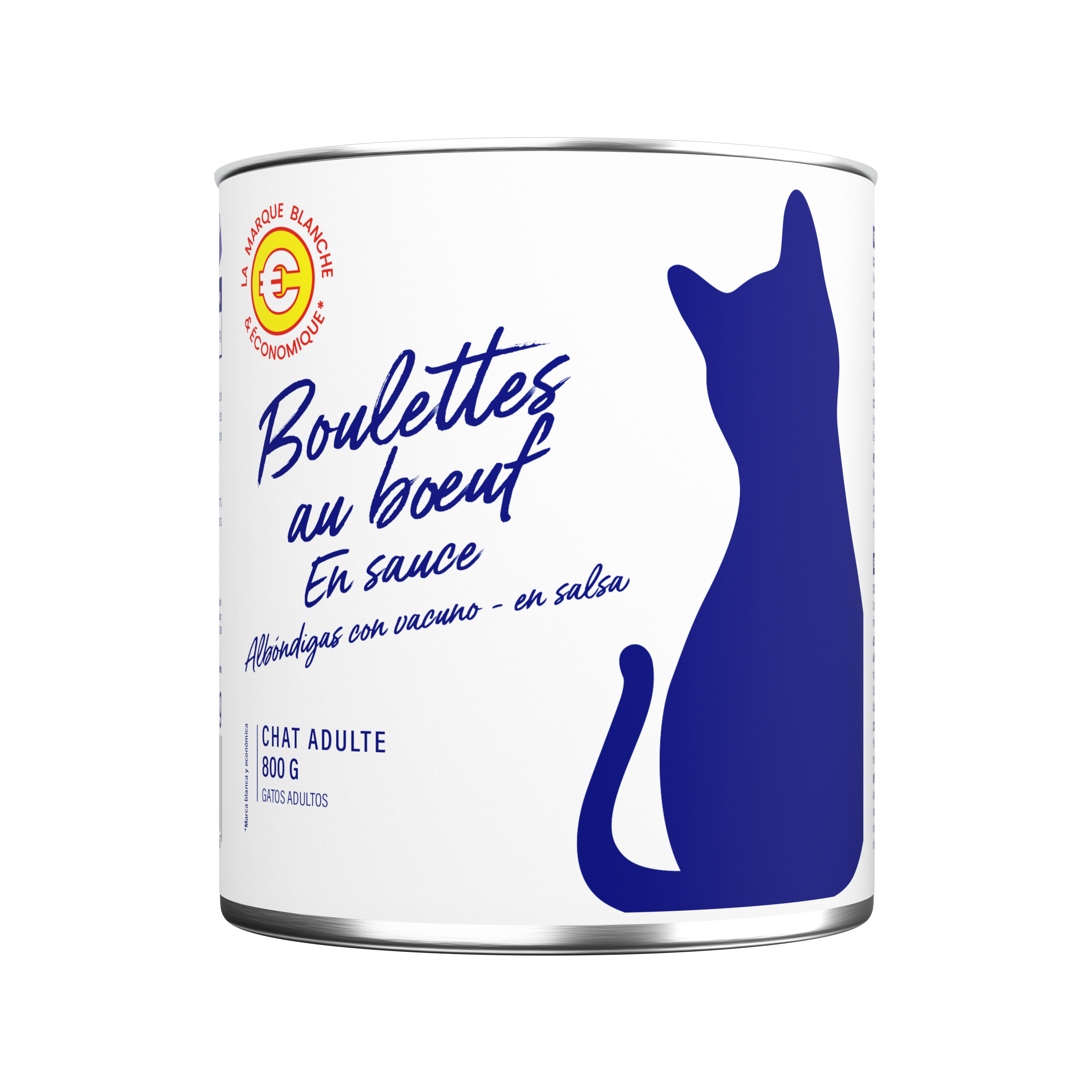 Marque Blanche et Economique - Boulettes en sauce au bœuf pour chat adulte 800 g - Imagen 3