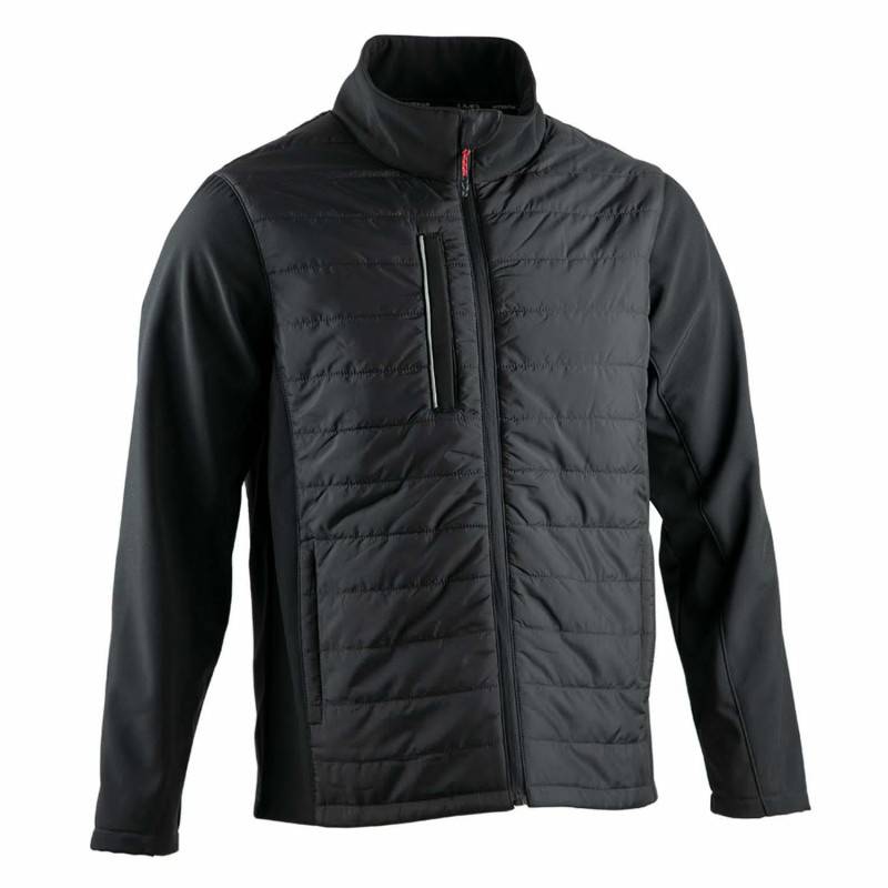 Veste bi-matière microfibre noir 300 g-m2 modèle T.2 - Lma
