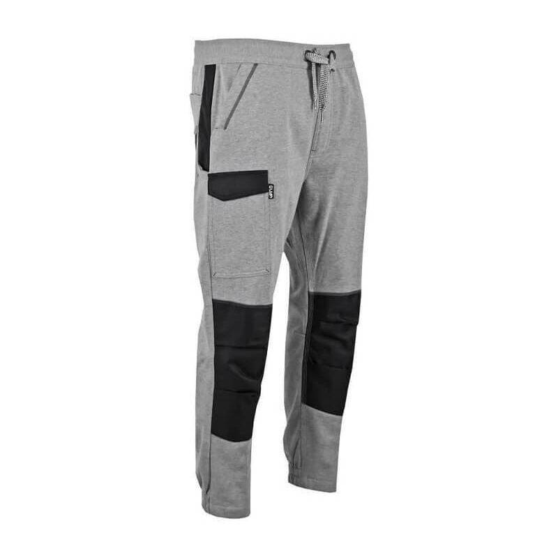 Pantalon jogging molleton coton-polyester gris/noir L.Taille L modèle CRYPTO - Lma