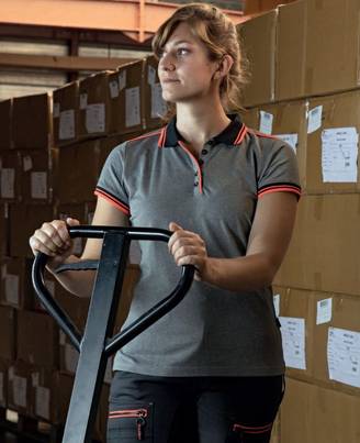 Polo Laurie femme maille piquée gris L.92 cm l.320 cm H.20 cm - Lma