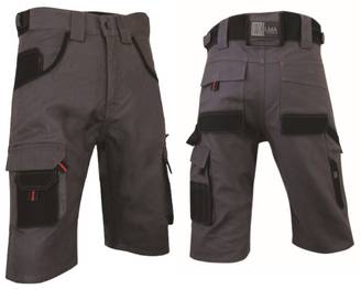 Bermuda de travail bicolore coton/polyester gris/noir taille 42 - Lma