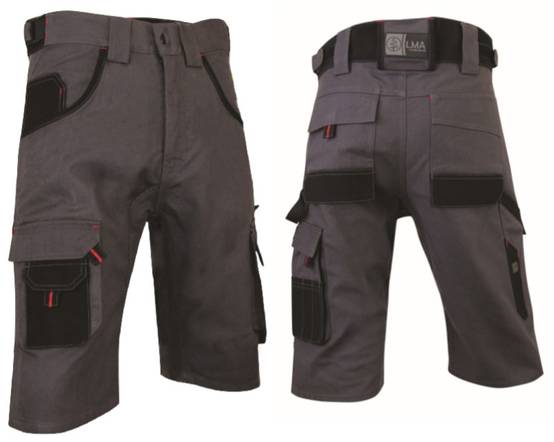 Bermuda de travail bicolore coton/polyester gris/noir taille 42 - Lma - Image 1