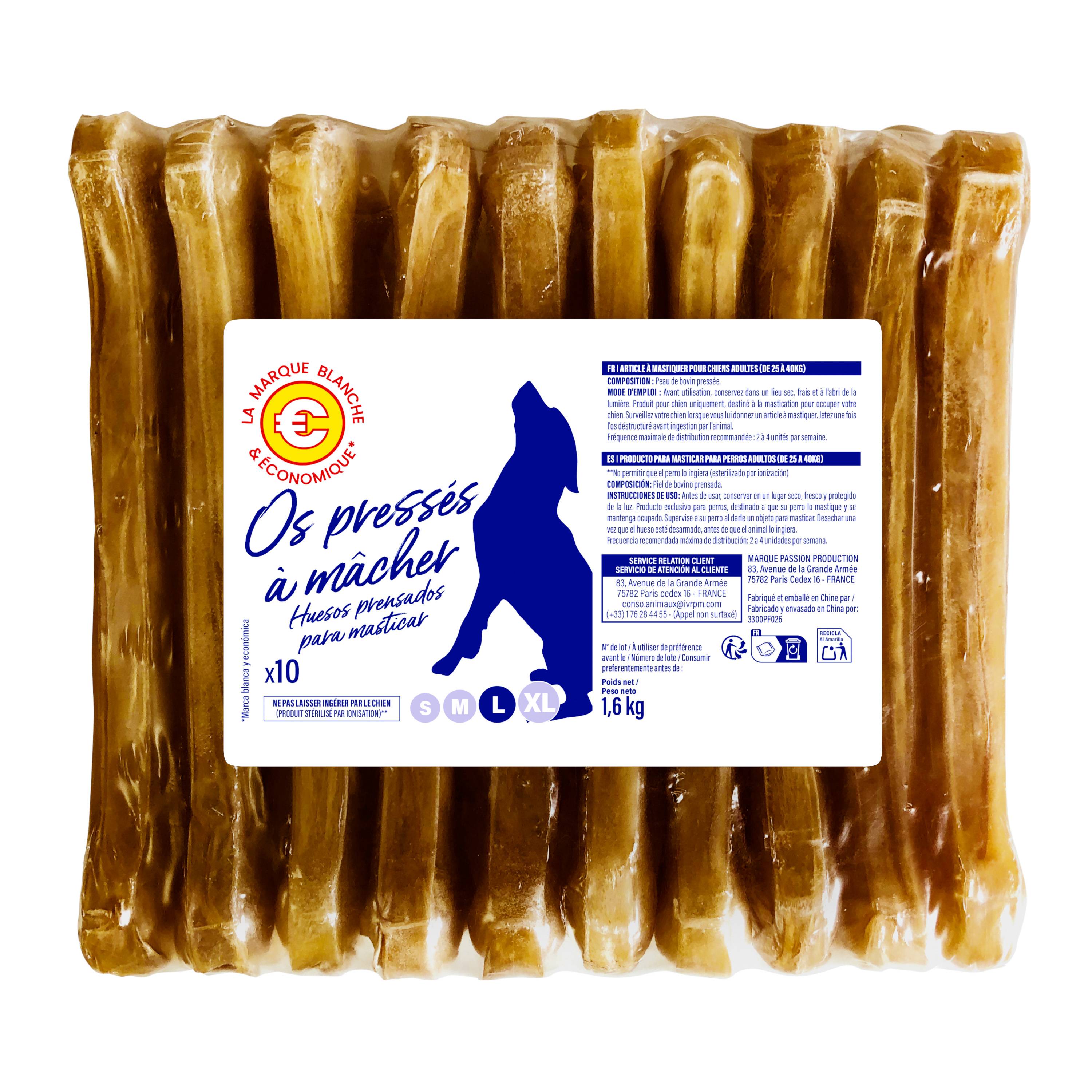 Marque Blanche et Economique - Hues prensados para perro de gran tamaño x 10 - Imagen 1