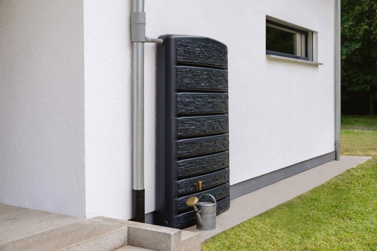 Garantia - Récupérateur d'eau de pluie 400L mural robinet inclus gris granite ExtraSlim - GRAF - Imagen 1