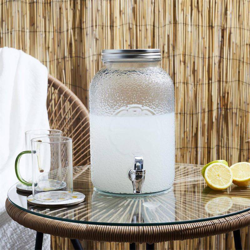 Distributeur de boisson citron verre transparent L.15x19xH.26 cm modèle rond - Image 2