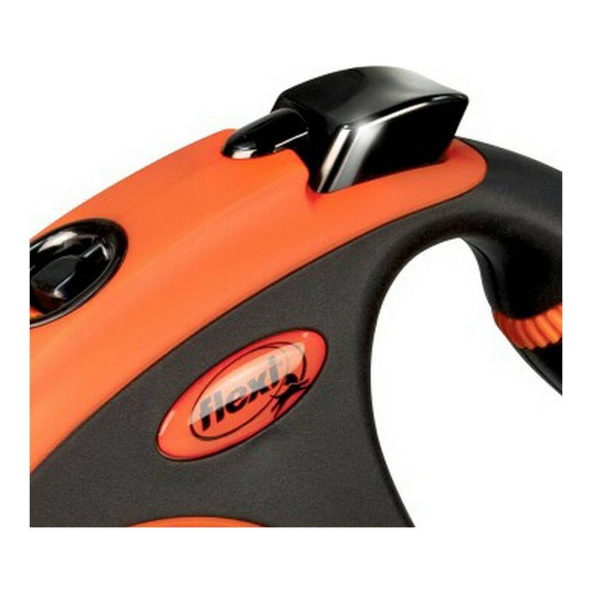 Laisse Xtreme type enrouleur sangle orange L.5 m modèle M chiens 35 Kg - Zolux