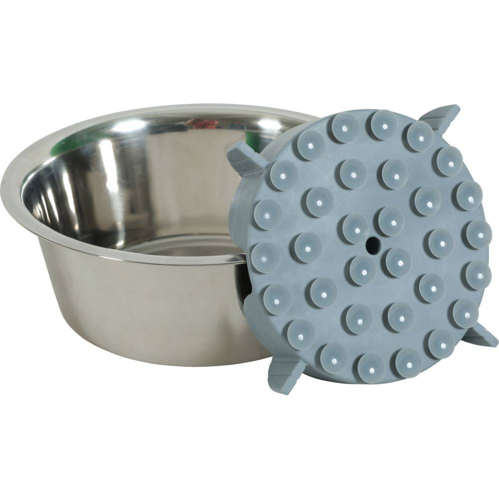 Zolux - Support anti-glouton silicone gris ø17.5 cm pour chien - Zolux