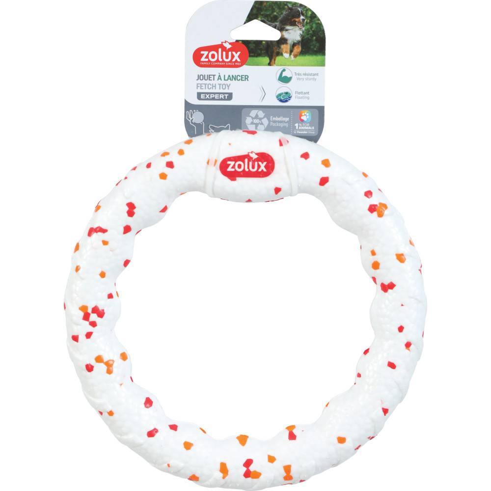 Anneau flottant jouet pour chien en ETPU blanc Ø23 cm ép.3 cm - Zolux
