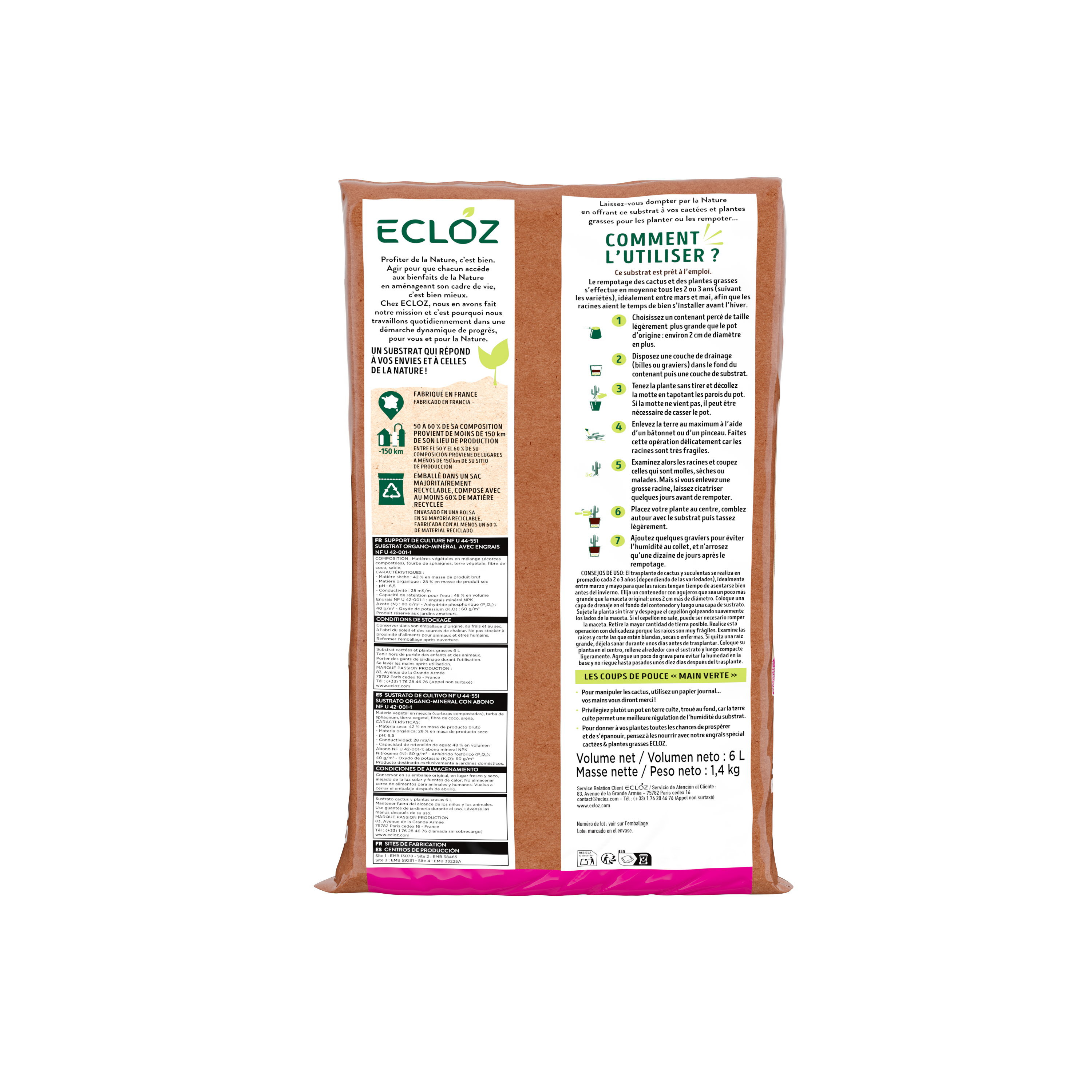 Ecloz - Terreau cactées 6L - ECLOZ - Imagen 3