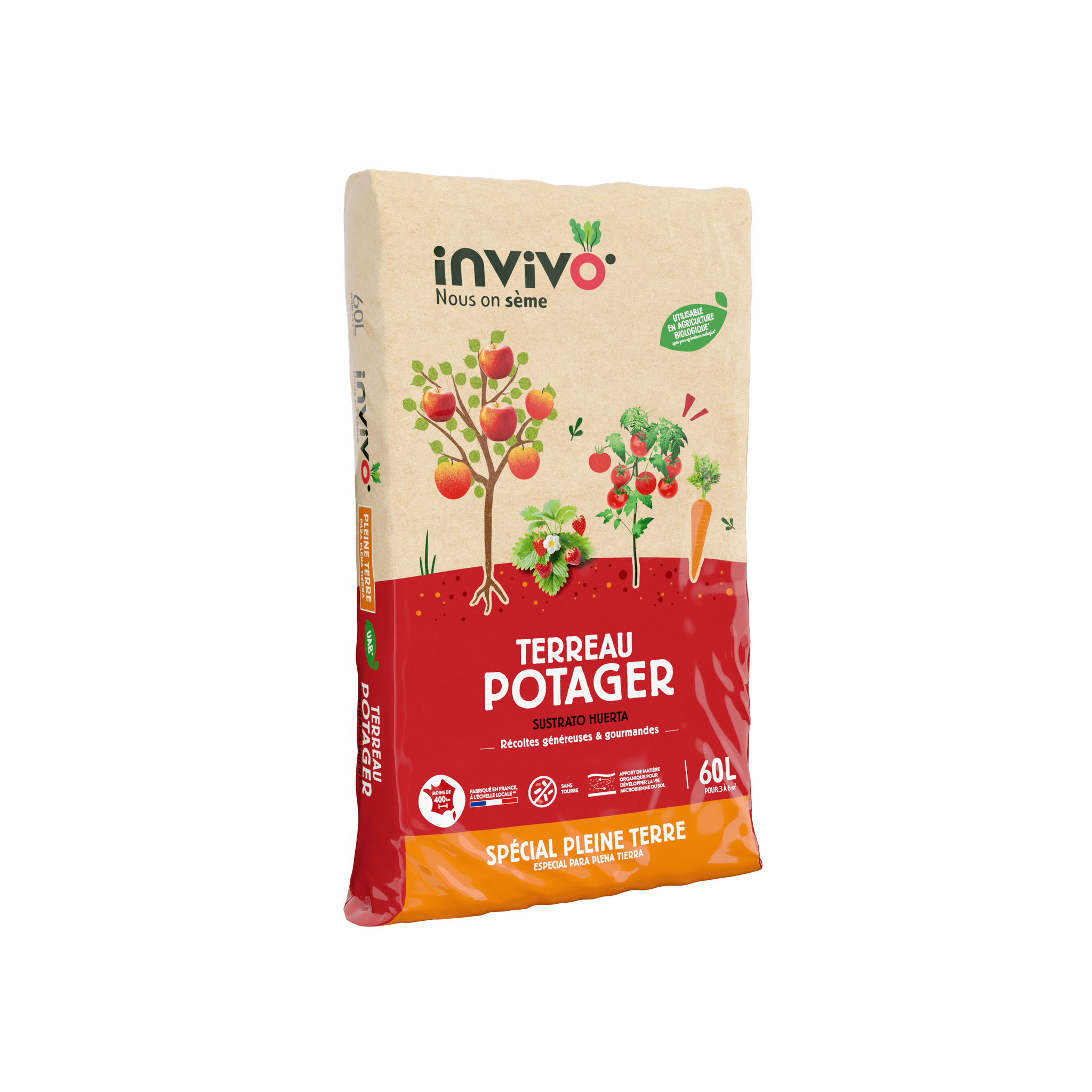 Invivo Nous On Sème - Terreau potager pleine terre 60 L - INVIVO Nous on sème - Image 1