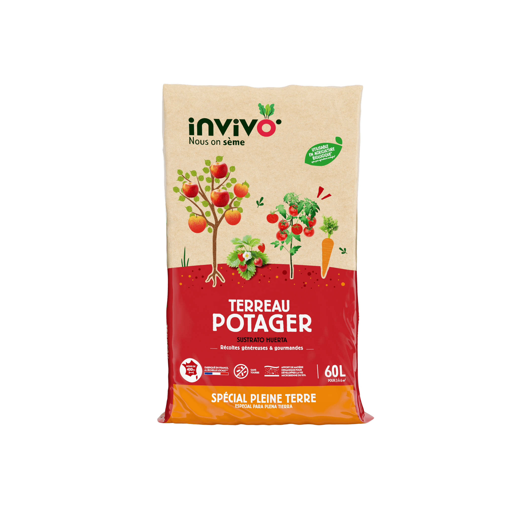 Invivo Nous On Sème - Terreau potager pleine terre 60 L - INVIVO Nous on sème - Image 3