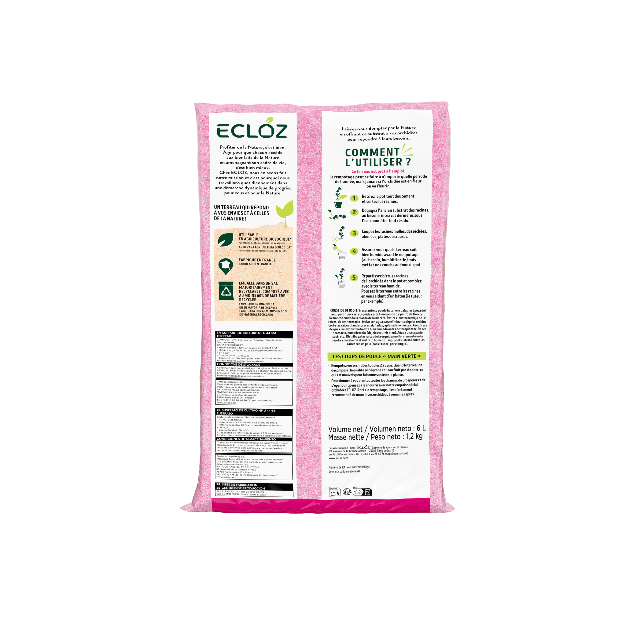 Ecloz - Terreau orchidées 6L - ECLOZ - Imagen 3